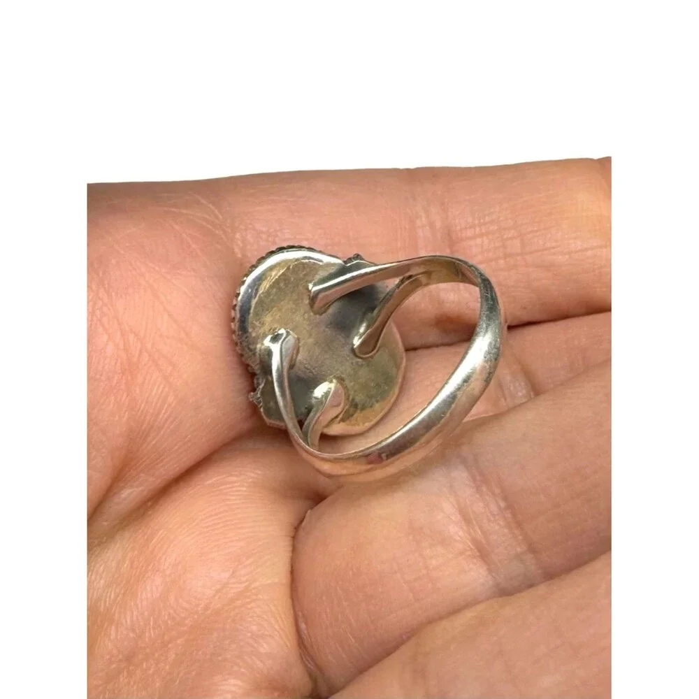 Arizona Mohave Turquoise Ring Size 8.5 Solid 925 Sterling Silver